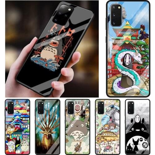 Studio Ghibli Spirited Totoro Case for Samsung S20 S21 Ultra 5G Phone Cover S8 S9 S10 Plus S10e S20 FE TPU Tempered Glass Capa