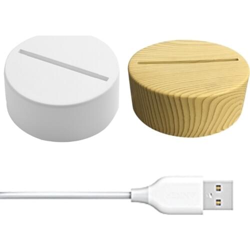 Handmade Ornament Night Lamp Base Stand LED Light 3D Crystals Glass Resin Art Dispaly Base