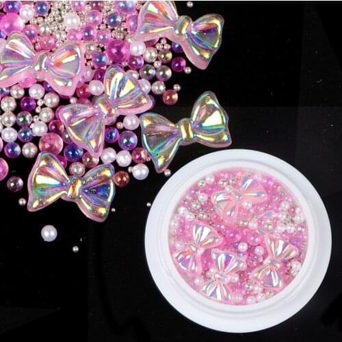 Nail Art 4 Color Aurora Butterfly Pearl Jewelry Nail Art Decoration 3DDIY Skylight Frame Nail Accessories Nail Art Retouch