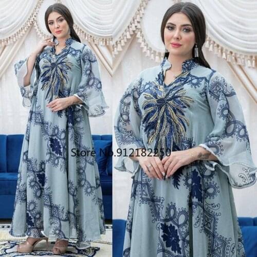 Eid Mubarak Ramadan Abaya Dubai Turkey Islam Muslim Long Dress Caftan Maroc Kaftan African Dresses For Women Robe Longue Femme