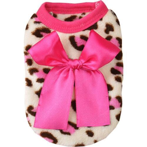 Fleece Dog Clothes with Bow Tie Winter Warm Puppy Pet Dog Cat Coat Jackets Pet Hoodies Chihuahua Pug Bulldog Clothing