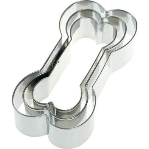 Hot Sale 3pcs / Set Cookie Cutter Bakeware Dog Bone Shape Cookie Biscuit Mold Stainless Steel DIY Kitchen Cooking Cookie Tools