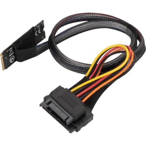 M.2 (M-Key to U.2 (SFF-8639) Cable with 15-Pin SATA Female Connector Hard Disk to M.2 Interface NVME Protocol
