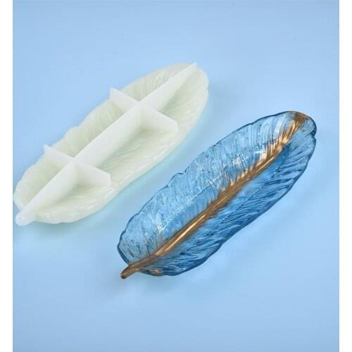 DIY Feather Storage Box Tray Resin Crafts UV Epoxy Silicone Mold Resin Casting Molds For Resin Craft