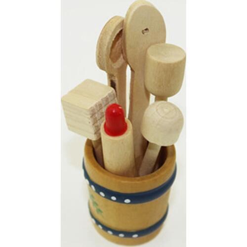 Mini Wooden Kitchen Kitchenware Simulation Spoon Shovel Model Toy for Doll House Decoration 1/12 Dollhouse Miniature Accessories