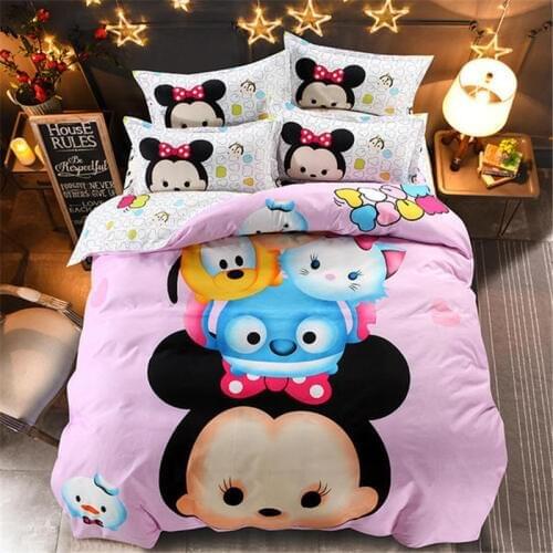 Disney Tsum Tsum Festival Quilt Duvet Covers Full Size Bedding Set for Girls Room Childrens Bed Linens Queen Bedspread Disney