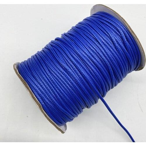 New 0.5 0.8 1.0 1.5 2.0mm Blue Waxed Cord Waxed Thread Cord String Strap Necklace Rope Beads for Jewelry Making