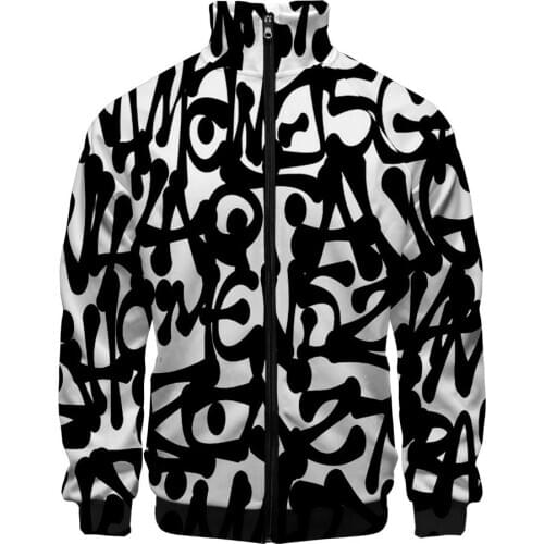2020 New Arrival Graffiti Zipper Jackets Casual Jacket Fashion Casual Highstreet Clothes Autumn Winter cosplay Jacket