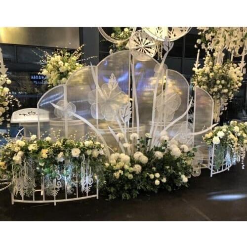 New stage stage stage props arc rhyme screen set of six stage decoration wedding window iron decoration