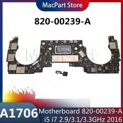 Laptop Original Motherboard 2.9 GHz 8GB RAM 256GB SSD Logic Board 820-00239-A for MacBook 13" A1706 2016 2017 Year
