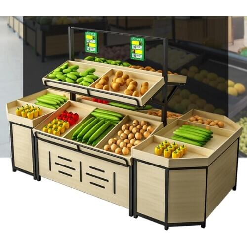 Fresh supermarket fruit shelf display shelf vegetable shelf fruit store vegetable shelf