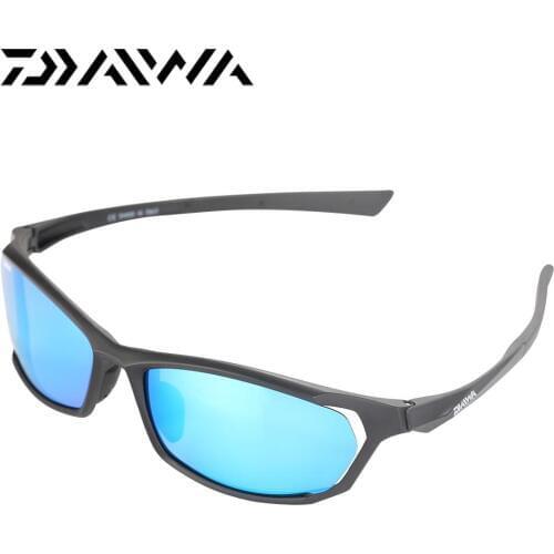 DAIWA New DHK86 DHK93 Polarized Sunglasses 99.9% Polarization Cat. 3 Anti-UV400 Full Rim Glasses TR90 Black Blue with Pouch