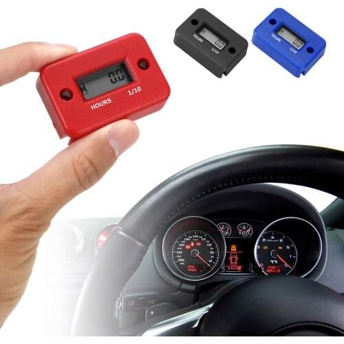 Portable Engine Gauge Hour Meter For Motorcycle ATV Gasoline Marine Snowmobile Waterproof Digital Hour Meter LCD Display