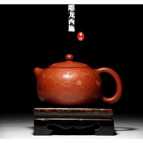 Manufacturers selling yixing recommended teacher pure manual panlong xi shi zisha teapot tea set gift wholesale