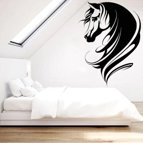 Detachable Home Cool Mural Horse Head Abstract Vinyl Wall Sticker Decal Bedroom Living Room Decoration Bedroom Accessories