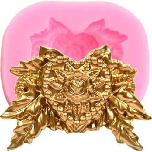 Heart Shape Rose Silicone Molds DIY Flower Wedding Cupcake Topper Fondant Cake Decorating Tools Candy Clay Chocolate Moulds