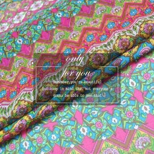 LEO&LIN Flower narrow stripes 100% silk georgette spring summer dress fabric (1 meter)