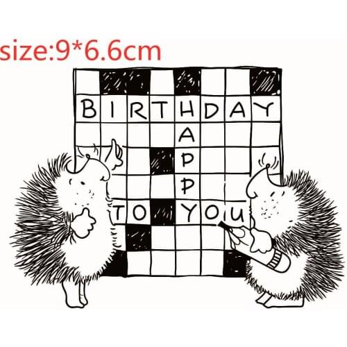 Hedgehog Stamp And Metal Die Scrapbooking Alphabet Stamp Embossing Craft Making Silicone Transparent Stamps