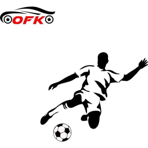 OFK Stylish Football Sports Car Stickers Cartoon Car Styling Vinyl Decals Black/Silver 13.2*11CM
