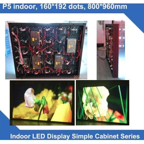 TEEHO led display P5 indoor simple cabinet screen 160*192 dots 800mm*960mm slim led module cabinet 1/8 scan display billboard