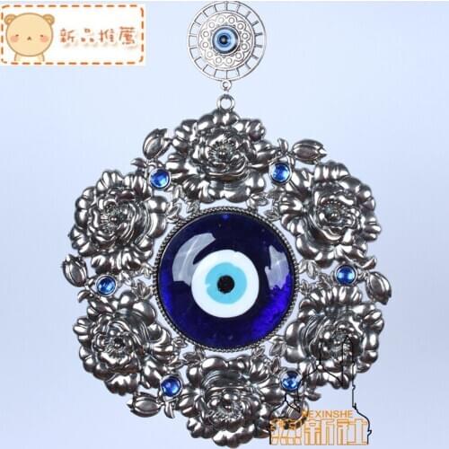 Turkey blue diamond eyes Rose Muslim peace metal pendant evil "Jushi wall hangings