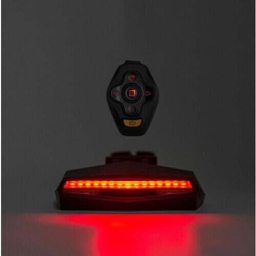 Bicycle Bike Rear LED Tail Light Wireless Remote Control Turn Signals Safety Taillight Warning Light Waterproof USB Rechargeable