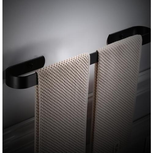 Vidric Towel Ring aluminum black or white Toilet Towel Hanger Storage Shelf no need drill Bathroom Accessories Towel Bar Towel R
