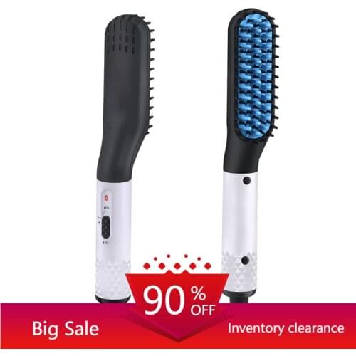 Beard Hair Straightening Brush Hot Heated Comb Men Beard Multifunctional Straightener Ceramic Comb Quick Hair Styler