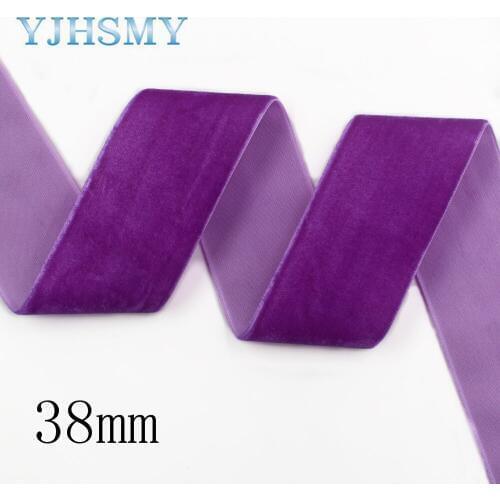 YJHSMY I-19906-2116,38mm 10yards Solid color Flocking Thermal transfer Printed grosgrain Wedding Accessories DIY material
