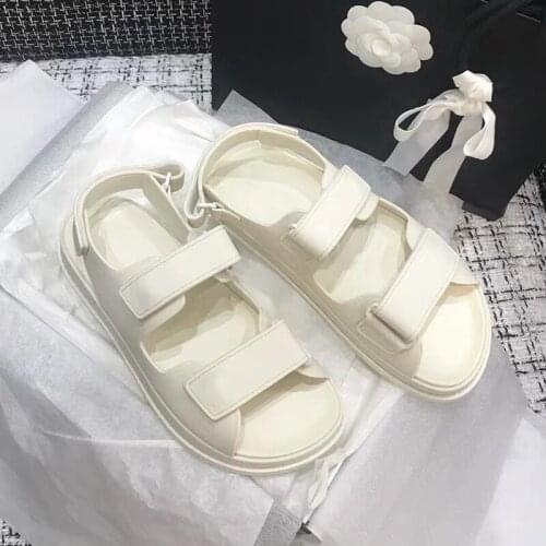 Women shoes 2020 spring summer new brand design women genuine leather sandals Flats Comfortable design women sandals
