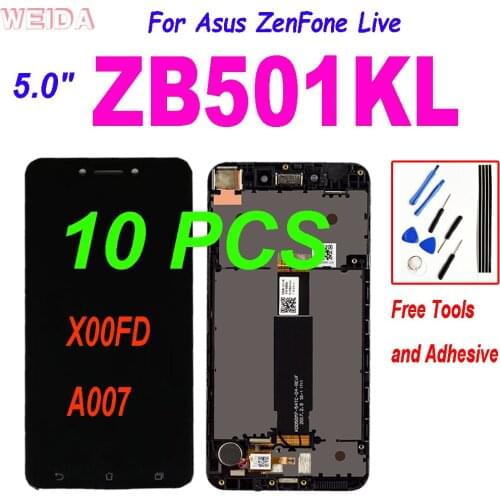 10pcs 5.0" For Asus ZenFone Live ZB501KL X00FD A007 LCD Display Touch Screen Digitizer Assembly with Frame for Asus ZB501KL LCD