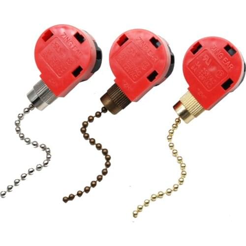 1pcs Durable ZE-268S1 Switch for Home Ceiling Fan Light Lamp Replacement Parts Pull Chain Control Switches Red