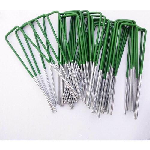 10/50pcs U-Shaped Fixing Nail Galvanized Steel Garden Pile Turf Safety Nails For Fixing Weed Fabric Landscape Anti-bird Mesh Net