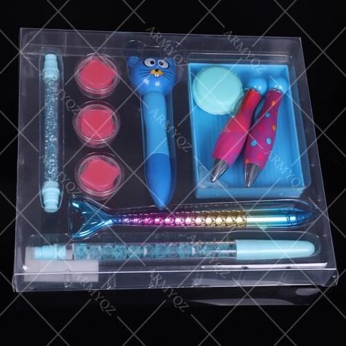 12 Pieces 5D Diamond Painting Accessories Kits Diamond Painting Resin Pen Tool Sets with Pen Glue Tray for DIY Art Crafts