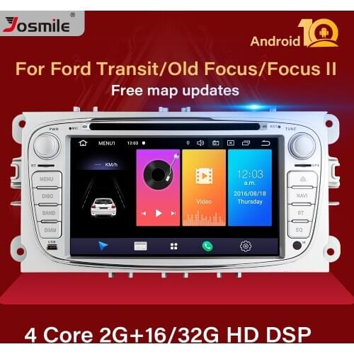 IPS DSP 2 Din Android 10.0 Car Radio Multimedia For Ford Focus 2 S-Max Mondeo MK4 Galaxy C-Max Stereo GPS Navigation DVD Player