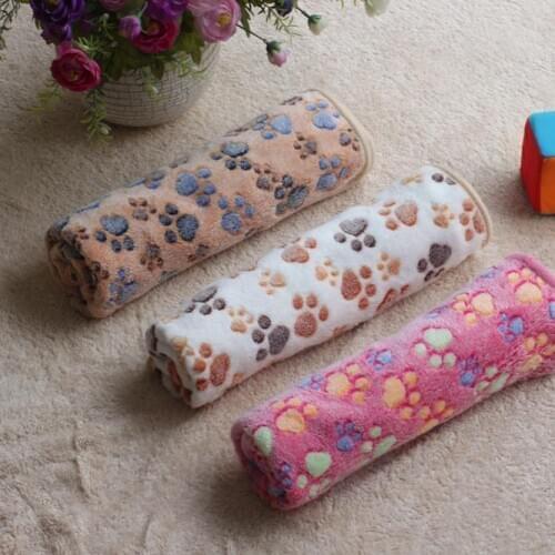Free shipping soft warm Paw Print Small Pet Cat Dog Fleece Blanket Bed Mat 40*60cm 3 colors