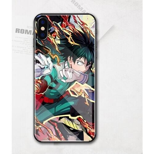 Boku no Hero Academia case for iphone xs max tempered glass cover case for iphone x xr xs max 11 pro max 6 6s 7 8 plus DIY case