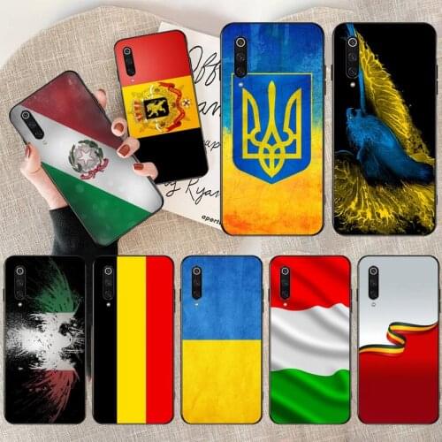 Ukraine Belgium Italy Flag National Emblem Phone Case for Xiaomi Mi Note 10 Lite Mi 9T Pro xiaomi 10 10 CC9 Pro 9SE