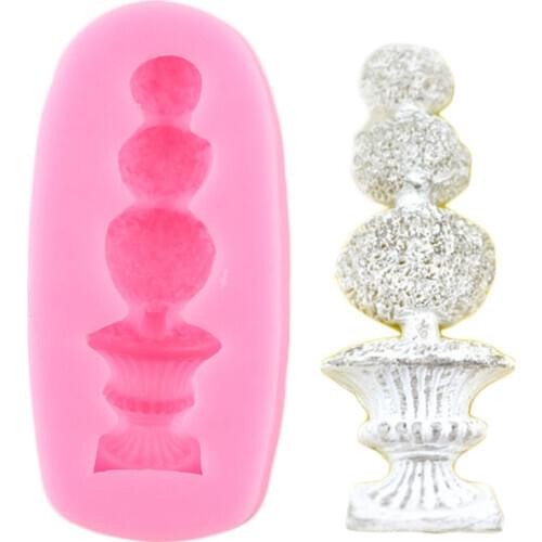 DIY Fountain Column Silicone Mold Fondant Mould Cake Decorating Tools Resin Polymer Clay Molds Candy Chocolate Gumpaste Moulds