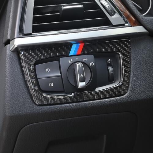 For BMW F30 F31 F34 F32 F33 F36 Interior Dashboard Head Light Switch Cover Carbon Fiber 320i 328i 330i 335i 420i 428i 430i 440i