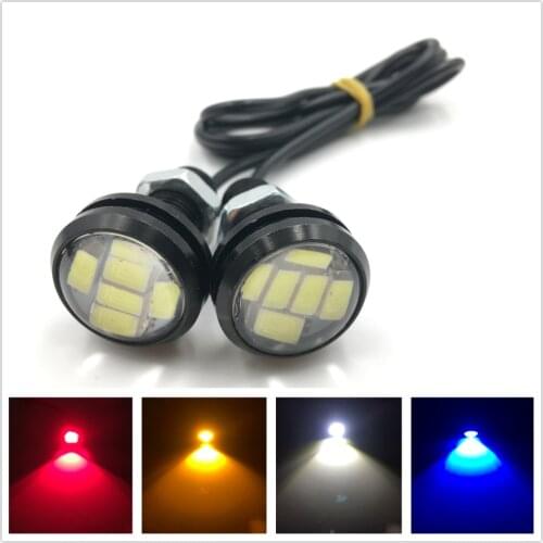 2x 23mm 5730 6 LED Eagle Eye LED DRL Daytime Running Lamp for Cars Backup Reversing Parking Signal 5630 LED Lamp Day Light 12V