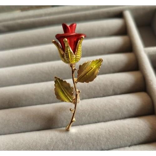 Enamel Rose Brooch Brilliant decoration flower Dress Coat Broche