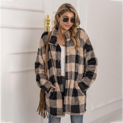 FANTIGO Women's Plaid Coats