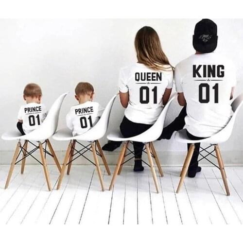 Summer Family Clothing Sets King Queen Prince Princess Shirt Family Matching Outfits Looks T Shirt Daddy Mom Baby Girl Clothes