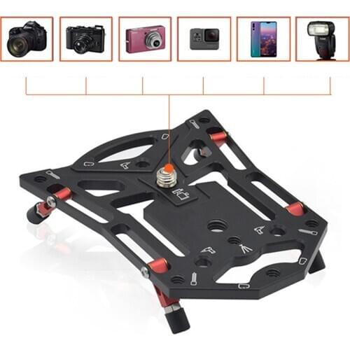 Aluminum Alloy Camera Bracket Quick Release Stable Flat Tripod Base for Gopro Camera Phone SLR Camera Photography Accessories