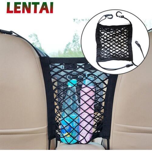 LENTAI 1PC Car storage net pocket Auto seat Phone bag For VW Golf 4 7 5 MK4 Mazda 6 cx-5 Peugeot 206 207 208 508 Touareg Tiguan