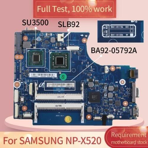 For SAMSUNG NP-X520 BA41-01120A BA92-05792A SLGFM SU3500 SLB92 motherboard Mainboard full test 100% work