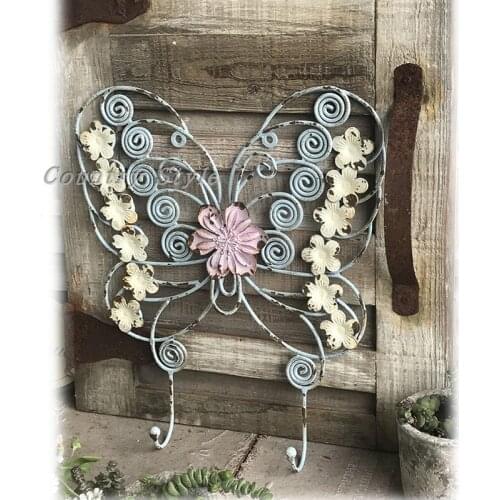 Rustic Retro Metal Butterfly Wall Hooks