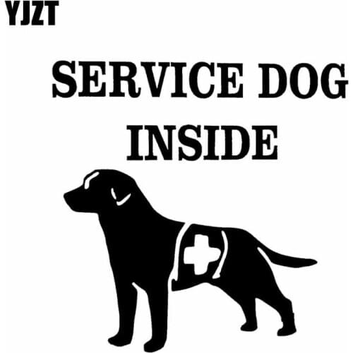 YJZT 16CM*16CM Service Dog Inside Decal Police Sheriff Dog Animal Car Sticker Black/Silver C2-3198