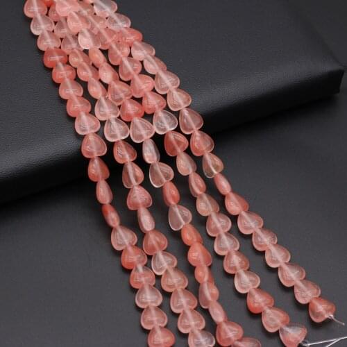 20pcs Natural Watermelon Red Stone Beaded Heart Shape Agates Loose Beads for Making Necklace Bracelet Accessories 10x10x5mm